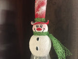 Snowman on a Vase/candy ribbon