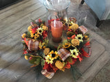 Maple Leaves/Sunflowers on a straw wreath